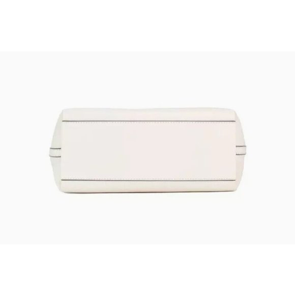 New Michael Kors Jet Set Medium Front Zip Chain Tote Pebble Leather Light Cream - Picture 3 of 3